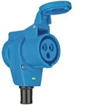CEE-Winkelkupplung 230V/16A IP44 - 1x 230V/16A, 1x 230V CEE 16A 3-polig
