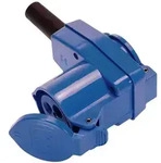 CEE-Winkelkupplung 230V/16A, blau 3polig mit integrierter Schutzkontaktdose IP44