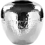 LOSONE Vase silber geh&auml;mmert M - H&ouml;he 20 cm, Durchmesser 20 cm