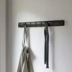 FLIP Garderobenleiste mit ausklappbare Haken 8 Schwarz/Walnuss