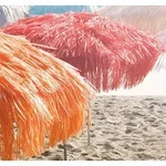 Hawaii - Sonnenschirm mit Fransen rot