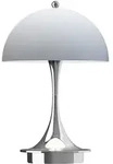 Panthella 160 tragbare Tischleuchte Chrom Opal Blau/Grau