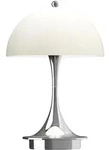 Panthella 160 tragbare Tischleuchte Chrom Opal Beige