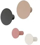 Ponto 4er Set Wandhaken - Polystone Design gemischt Moonbeam, Espresso