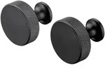 Rof Wandhaken rund 2er-Set &ndash; Design Haken mit R&auml;ndelstruktur Schwarz