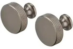 Rof Wandhaken rund 2er-Set &ndash; Design Haken mit R&auml;ndelstruktur Burned Metal