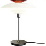 PH 80 Tischlampe Kabel Opal Wei&szlig;/Chrom/Rot