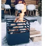 Feuerkorb und Hocker CUBE in schwarz