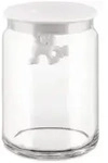Gianni Vorratsdose Glas 0,9ll wei&szlig; H 15cm