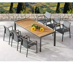 Tisch Paros 160x90cm anthrazit/Teakholz