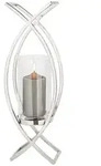 MADDOX hohes Windlicht - silber