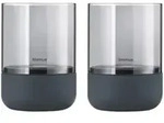 2er Set Windlicht CALMA XS aus dunkelgrauem Beton