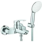GROHE Einhebel-Wannenbatterie Eurosmart Wandmontage mit Wandhalterset chrom