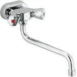 Sp&uuml;ltisch-Wandbatterie Kludi 3/8'' 45mm m.Terralux-Griffen verchromt