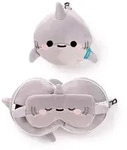 Relaxeazzz Adoramals Archie the Shark Hai Pl&uuml;sch Reisekissen & Schlafmaske