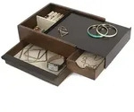 umbra Schmuckkasten "Stowit" in Braun - (B)26 x (H)12 x (T)22 cm