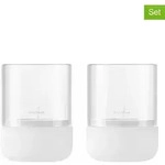Blomus 2er-Set: Windlichter "Calma" in Wei&szlig; - (H)9 x &Oslash; 7 cm
