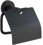 Wenko Edelstahl-Toilettenpapierhalter "Bosio" in Schwarz - (B)15 x (H)13,5 x (T)7 cm