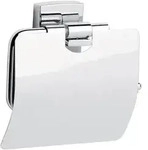 tesa Toilettenpapierhalter "Klaam" in Silber - (B)14,2 x (H)9,5 x (T)4,7 cm