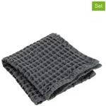 Blomus 2er-Set: G&auml;stehandt&uuml;cher "Caro" in Anthrazit - (L)30 x (B)30 cm