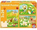 Schmidt Spiele 3x 24tlg. Puzzle "Niedliche Haustiere" - ab 3 Jahren