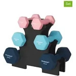 SONGMICS 7tlg. Set: Hanteln mit Stander in Rosa