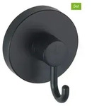 Wenko 2er-Set: Wandhaken "Vacuum-Lok" in Schwarz - &Oslash; 6,5 cm