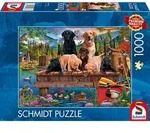 Schmidt Spiele 1.000tlg. Puzzle "Hundefamilie am See" - ab 12 Jahren