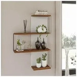 Scandinavia Concept Wandregal in Walnuss - (B)64 x (H)96 x (T)19 cm