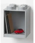 LEGO Wandregal "4 Knobs" in Grau - (B)15,9 x (H)47 x (T)16,1 cm