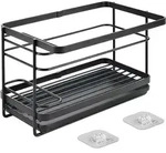 metaltex Sp&uuml;lbecken-Organizer ''Lava'' in Schwarz - (B)22 x (H)14 x (T)13 cm
