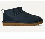 UGG Leder-Ankle-Boots "Classic Ultra Mini" in Dunkelblau - 36