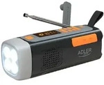 Adler Solarbetriebenes Notfallradio in Schwarz