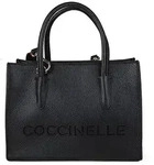 COCCINELLE Leder-Henkeltasche in Schwarz - (B)26 x (H)19 x (T)13 cm