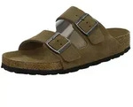 Birkenstock Leder-Pantoletten "Arizona" in Khaki - 43