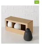 Boltze 3er-Set: Vasen ''Esko'' in Beige - (H)11 cm