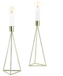 Echtwerk 2er-Set: Kerzenhalter "Diamant" in Gold - (L)24,5 cm