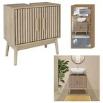 THE HOME DECO FACTORY Waschbeckenunterschrank in Natur - (B)60 x (H)70 x (T)30 cm