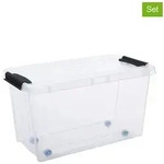 Plast Team 2er-Set: Rollkisten "Probox" in Transparent - 70 l