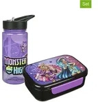 SCOOLI 2tlg. Set: Brotzeitdose & Trinkflasche "Monster High" in Lila