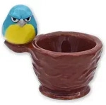 Winkee Eierbecher ''Grumpy Bird'' in Braun - (B)9,5 x (H)8,5 x (T)7 cm