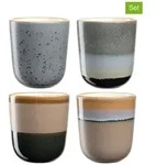 LEONARDO 4er-Set: Becher in Grau - 330 ml