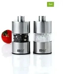 AdHoc 2tlg. Set: Salz- & Pfefferm&uuml;hlen ''Minimill'' in Silber - (H)6,2 x &Oslash;...