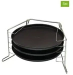 Zenker 4tlg. Pizza-Set in Schwarz - &Oslash; 29 cm