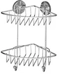 Wenko Duschregal "Vacuum-Loc Bari" in Silber - (B)22,5 x (H)29,5 x (T)16 cm