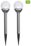 STAR Trading 2er-Set: LED-Solar-Gartenstecker "Roma" - (H)27 cm