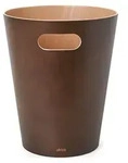 umbra Papierkorb "Woodrow" in Braun - 7,5 l