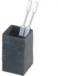 Wenko Zahnputzbecher ''Slate'' in Anthrazit - (B)6,4 x (H)10,5 x (T)6,4 cm