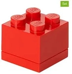 LEGO 3er-Set: Aufbewahrungsboxen "Mini 4" in Rot - (B)4,6 x (H)4,3 x (T)4,6 cm