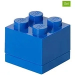 LEGO 3er-Set: Aufbewahrungsboxen "Mini 4" in Blau - (B)4,6 x (H)4,3 x (T)4,6 cm